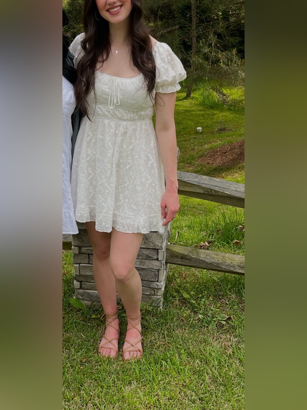 Hello Molly White Eyelet Puff Sleeve Dress